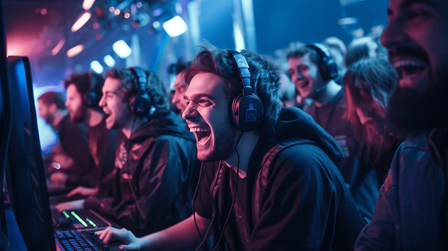 Spieler feiern gemeinsam auf einer LAN